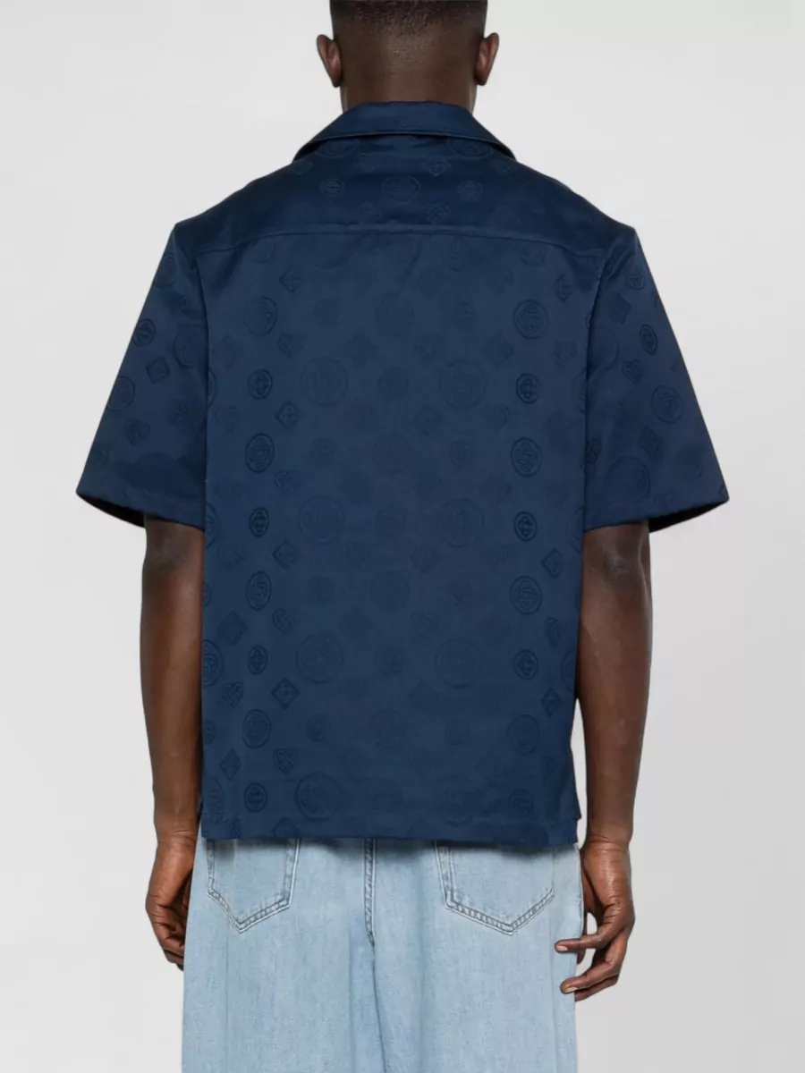 Casablanca Patterned Cotton Short-Sleeve Camp-Collar Shirt
