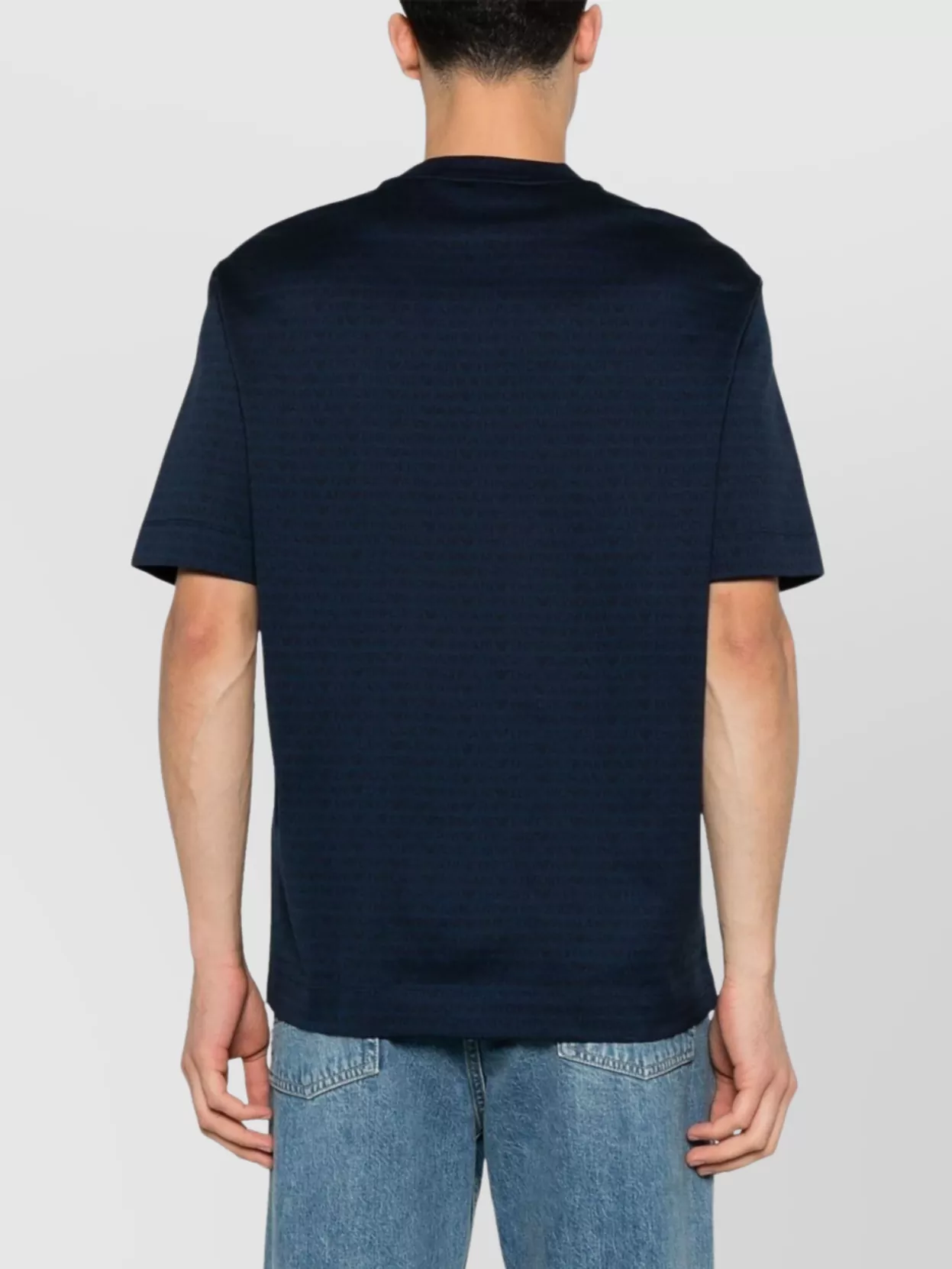 Emporio Armani Logo Print Crew Neck Cotton T-Shirt