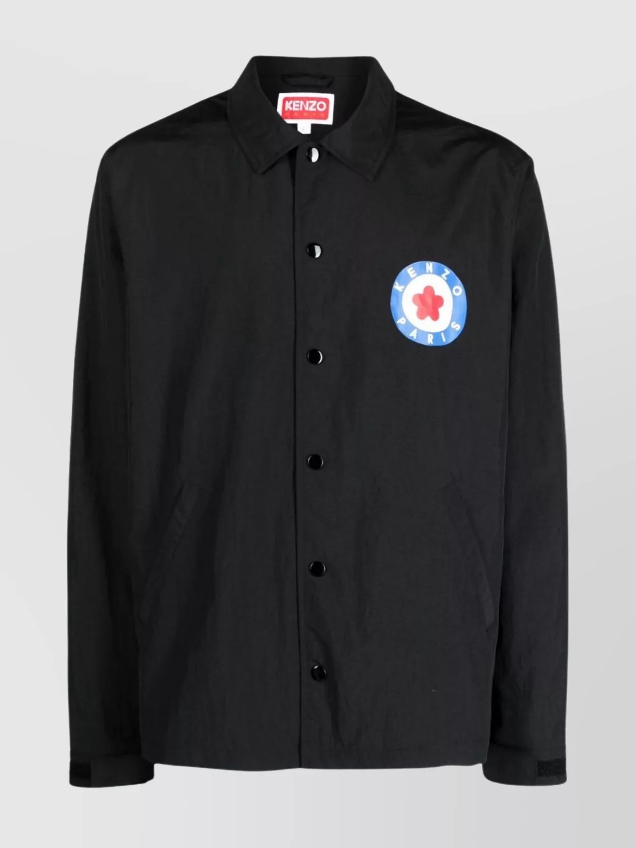 Shop Kenzo Target Buttoned-cuff Tailored Blazer With Logo Design In Black