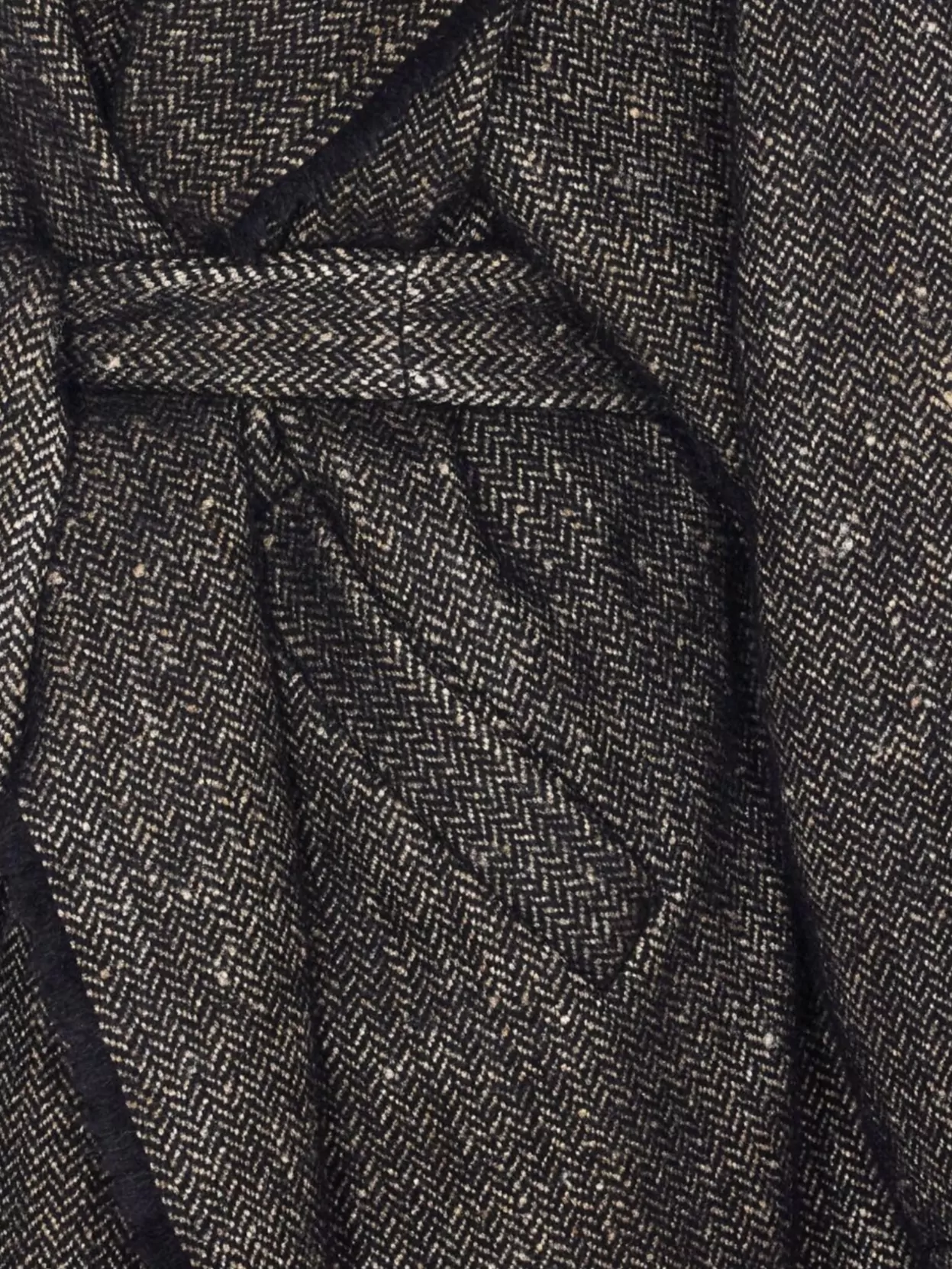 Uma Wang Hooded Coat With Belted Waist And Pockets In Multi