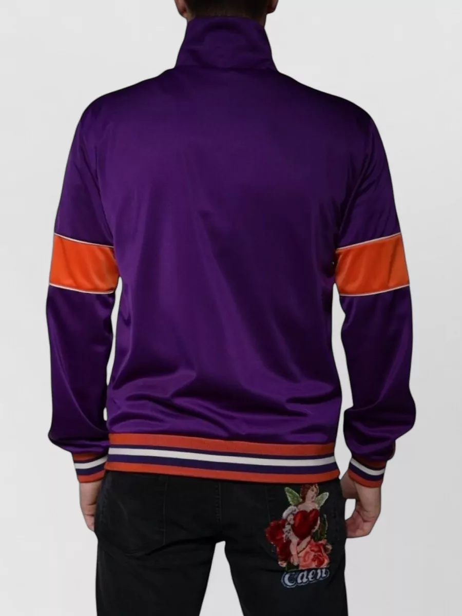 Dolce&Gabbana Polyester Colorblock Zip-Up Track Jacket