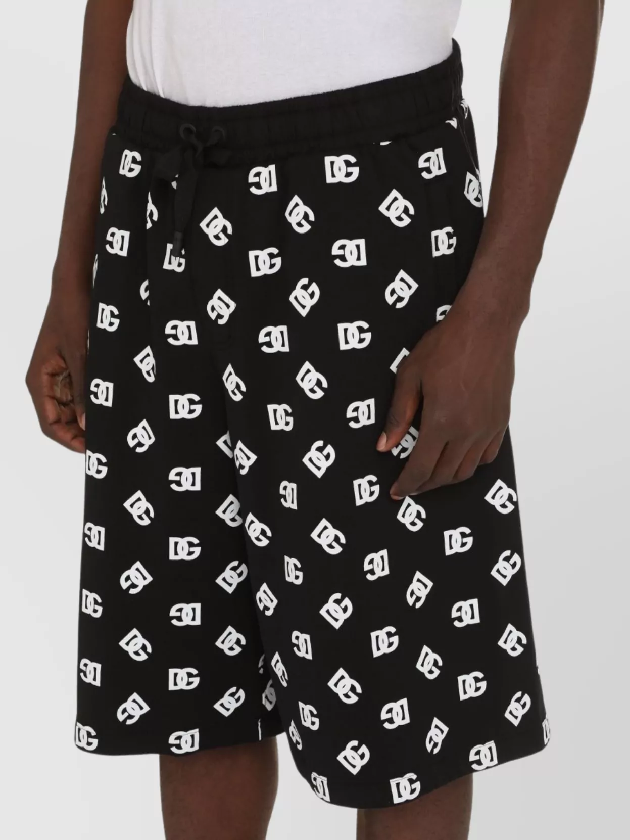 Dolce & Gabbana Dg Logo Print Cotton Shorts