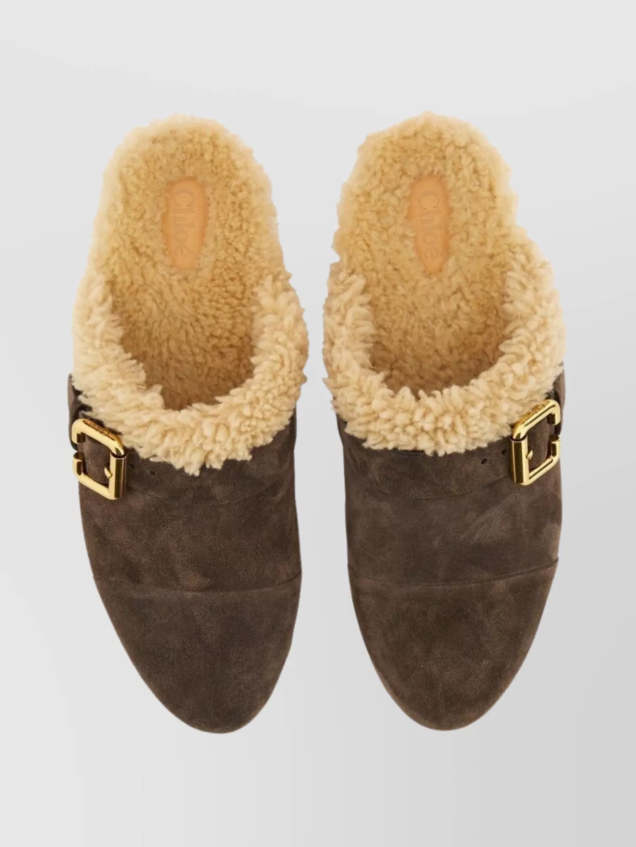 Chloé Mules With Buckle And Studded Trim