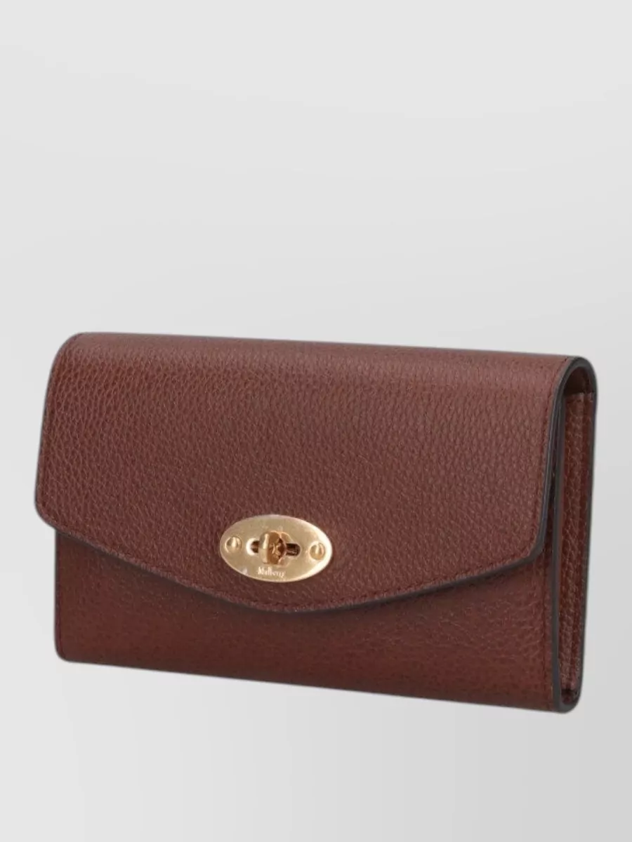 Mulberry Textured Leather Wallet Gold Tone Hardware