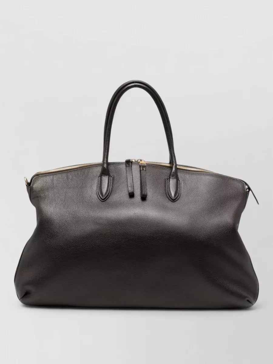 Borsalino leather weekend travel bag