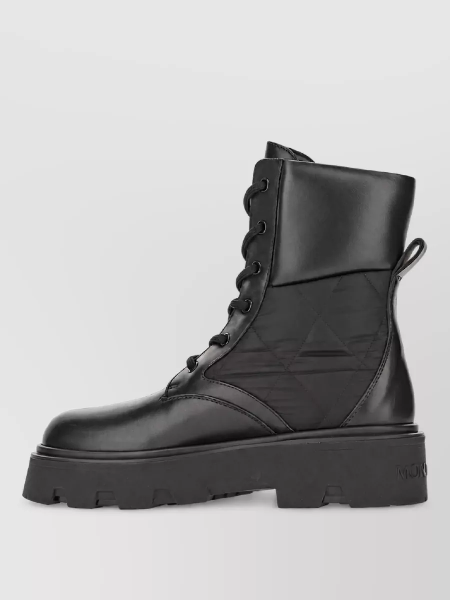 Moncler Leather Lace-Up Boots