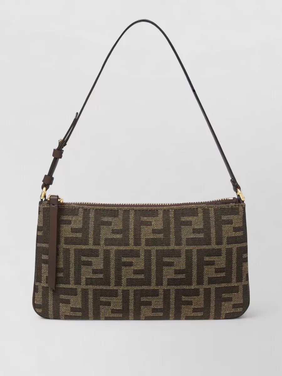 Fendi Shoulder Baguette Bag Zucca Jacquard Strap