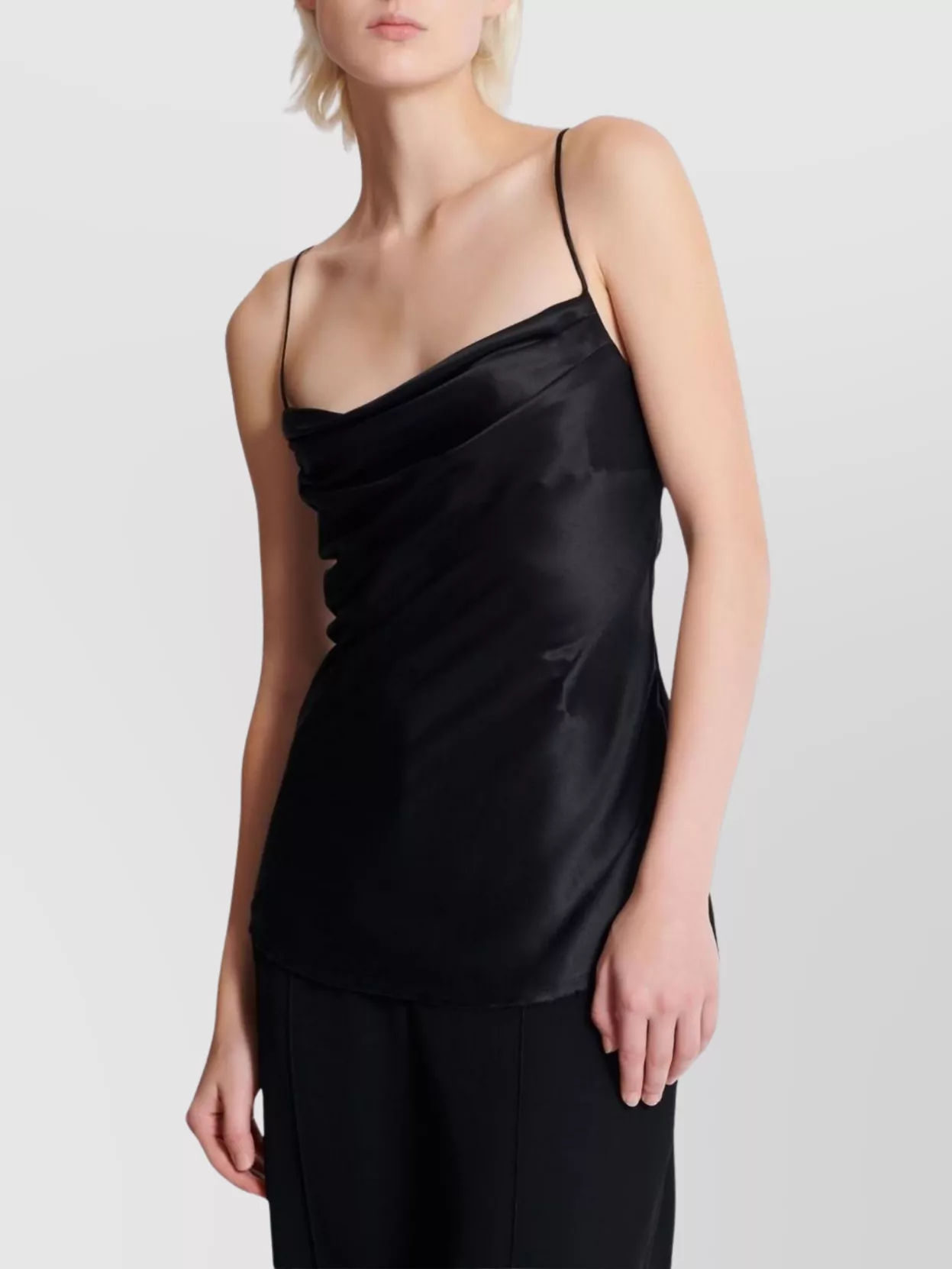 Balmain Sleeved Draped Satin Top