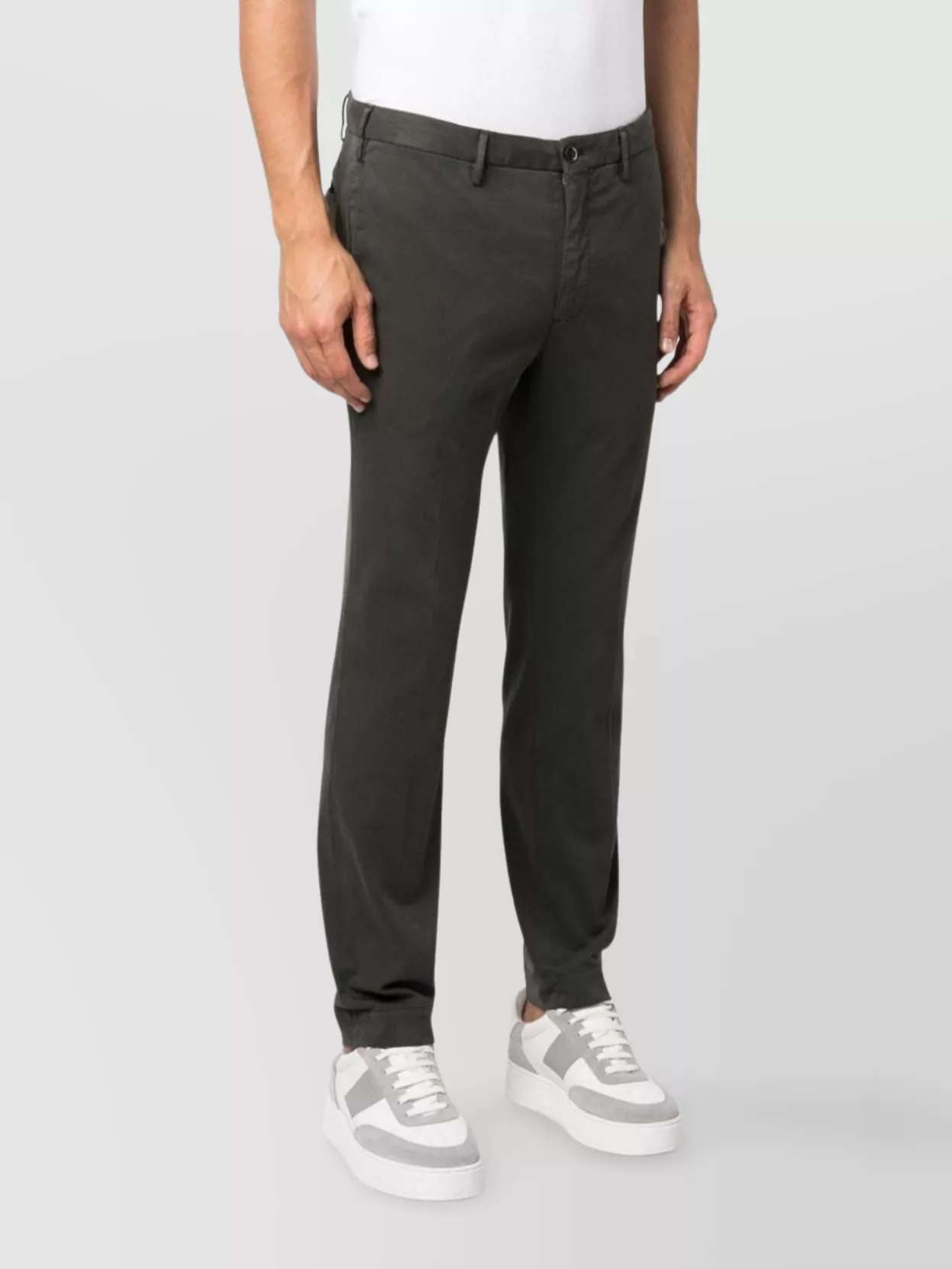 Incotex Cotton Trousers With Back And Side Pockets In Black