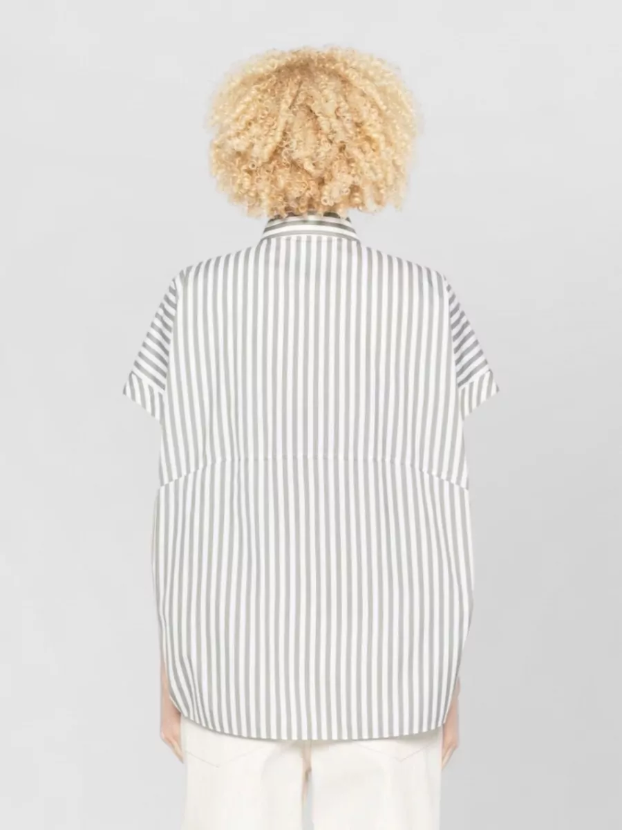 Brunello Cucinelli Striped Short-Sleeve Shirt