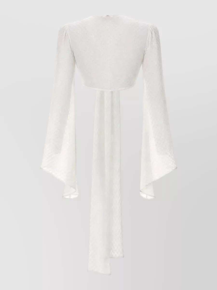 Missoni Flowing Sleeve Jacket Sheer Textured Pattern In White