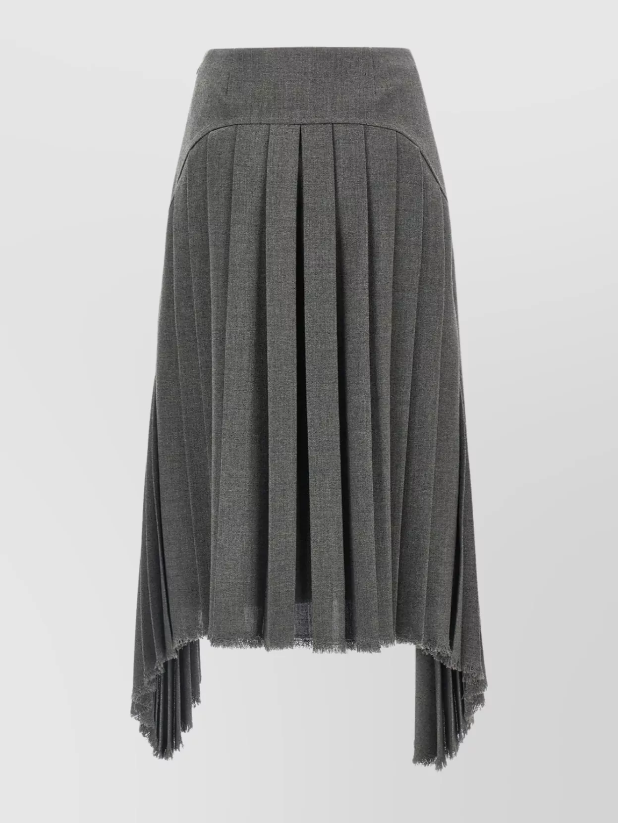 Jil Sander Asymmetric High Waist Pleated Skirt In Gray