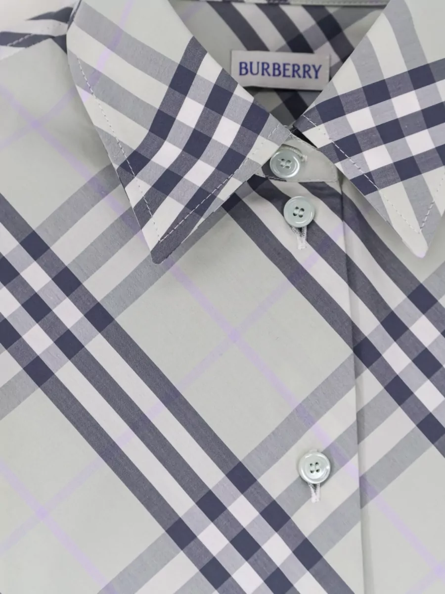 Burberry Emma Cotton Shirt Check Pattern Long Sleeves