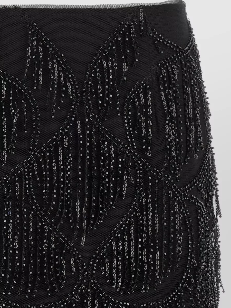 Rotate Birger Christensen Beaded Fringe Mini Skirt