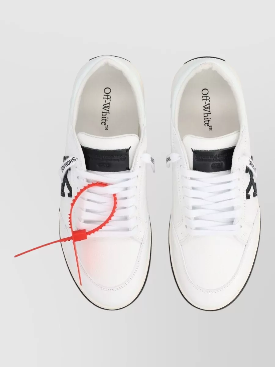 Off-White Leather Vulcanized Low-Top Sneakers