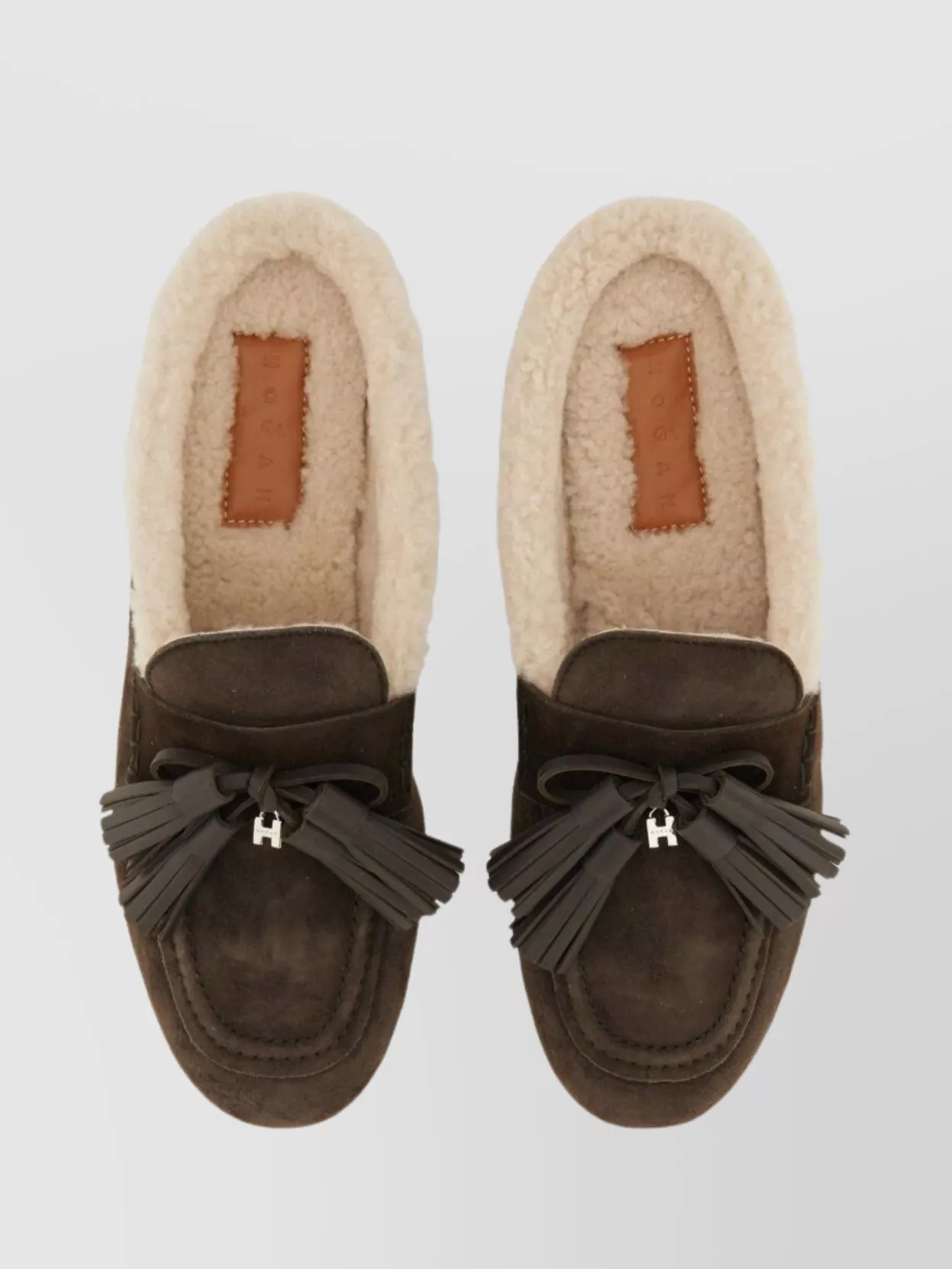 Hogan Loafers With Tassel Detail And Rubber Sole In Brown