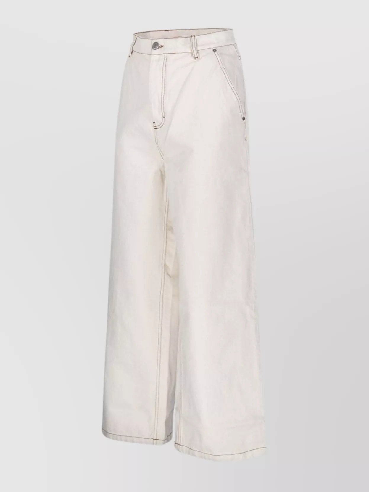 AMI ALEXANDRE MATTIUSSI WIDE LEG DENIM TROUSERS WITH POCKETS