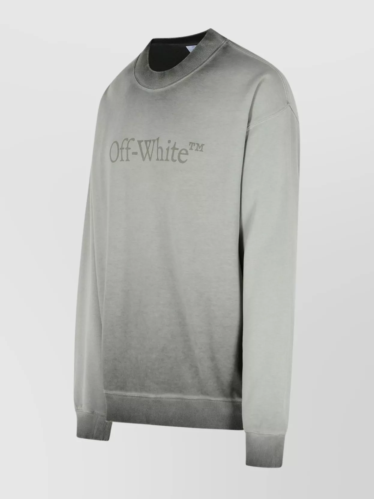 Off-white Gradient Design Cotton Crew Neck Sweatshirt In Blue