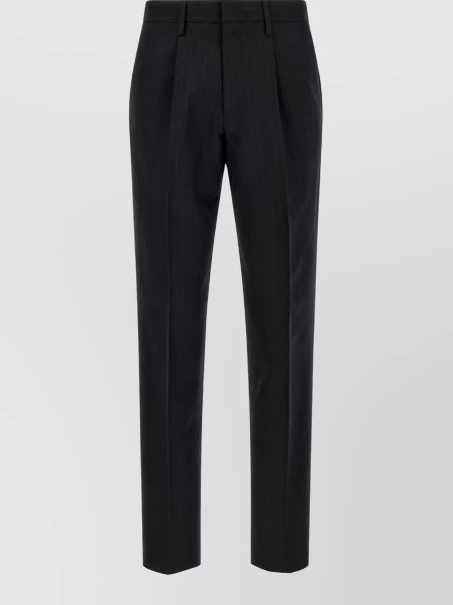 Lardini Virgin Wool Pinstripe Double Breasted Coat