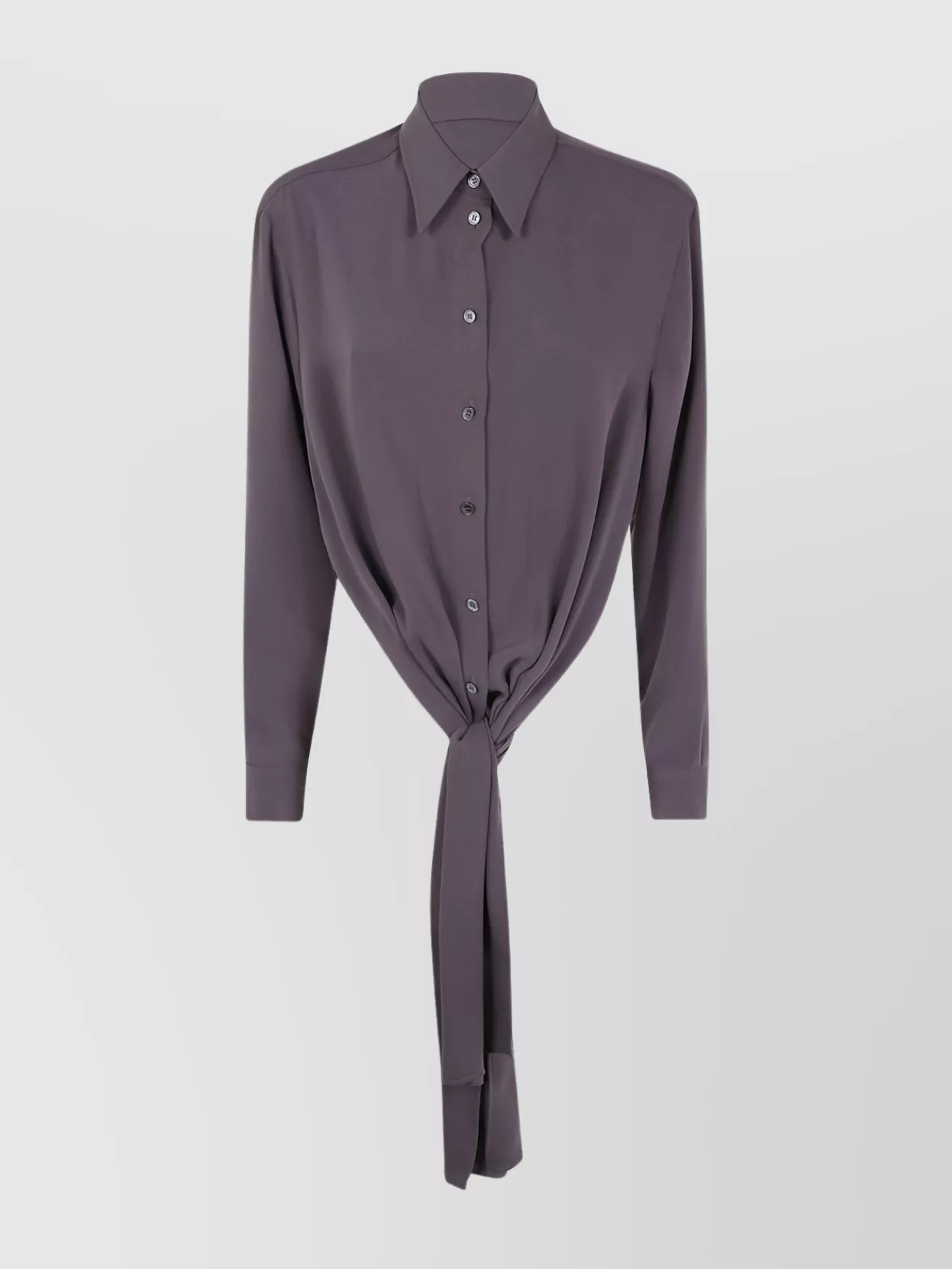 Mm6 Maison Margiela Collared Neck Long-Sleeved Shirt With Open Back