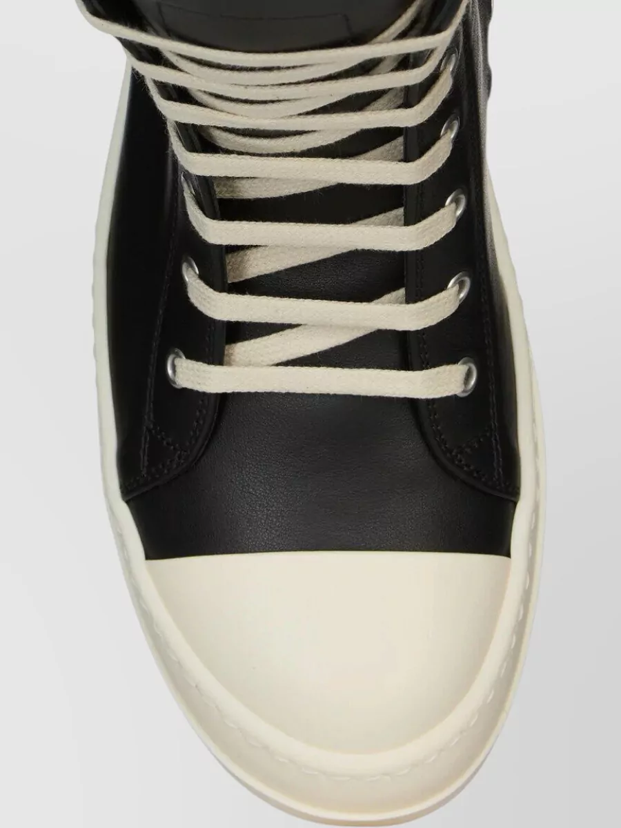 Rick Owens Leather High-Top Ankle Boots