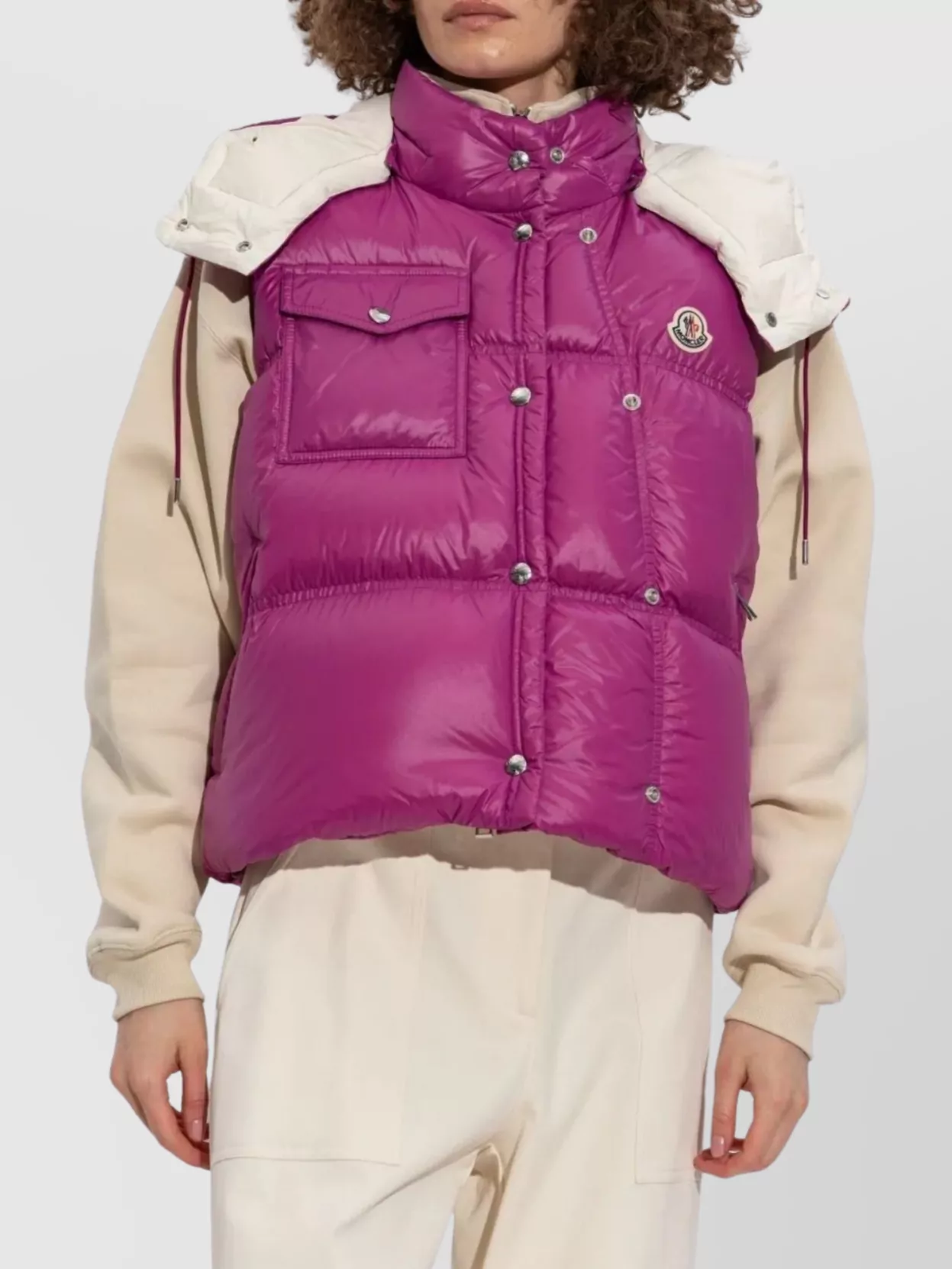 Moncler Quilted Hooded Vest Pockets