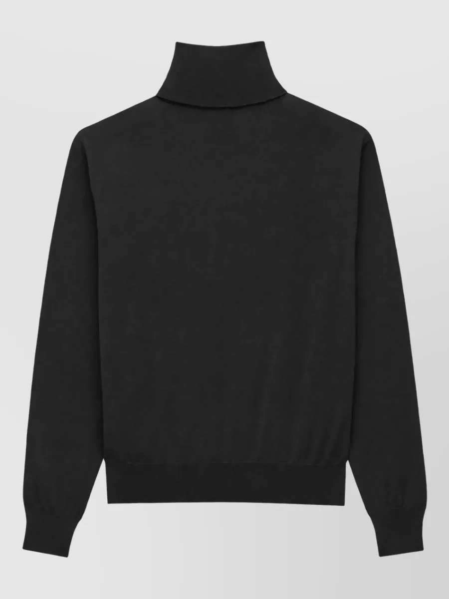 Saint Laurent Cashmere Wool Silk Turtleneck Knit Top