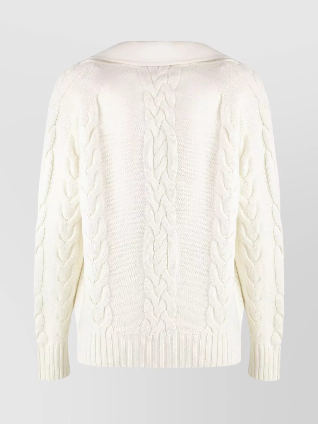 Max Mara Wool Jacket With Cable Knit Detail