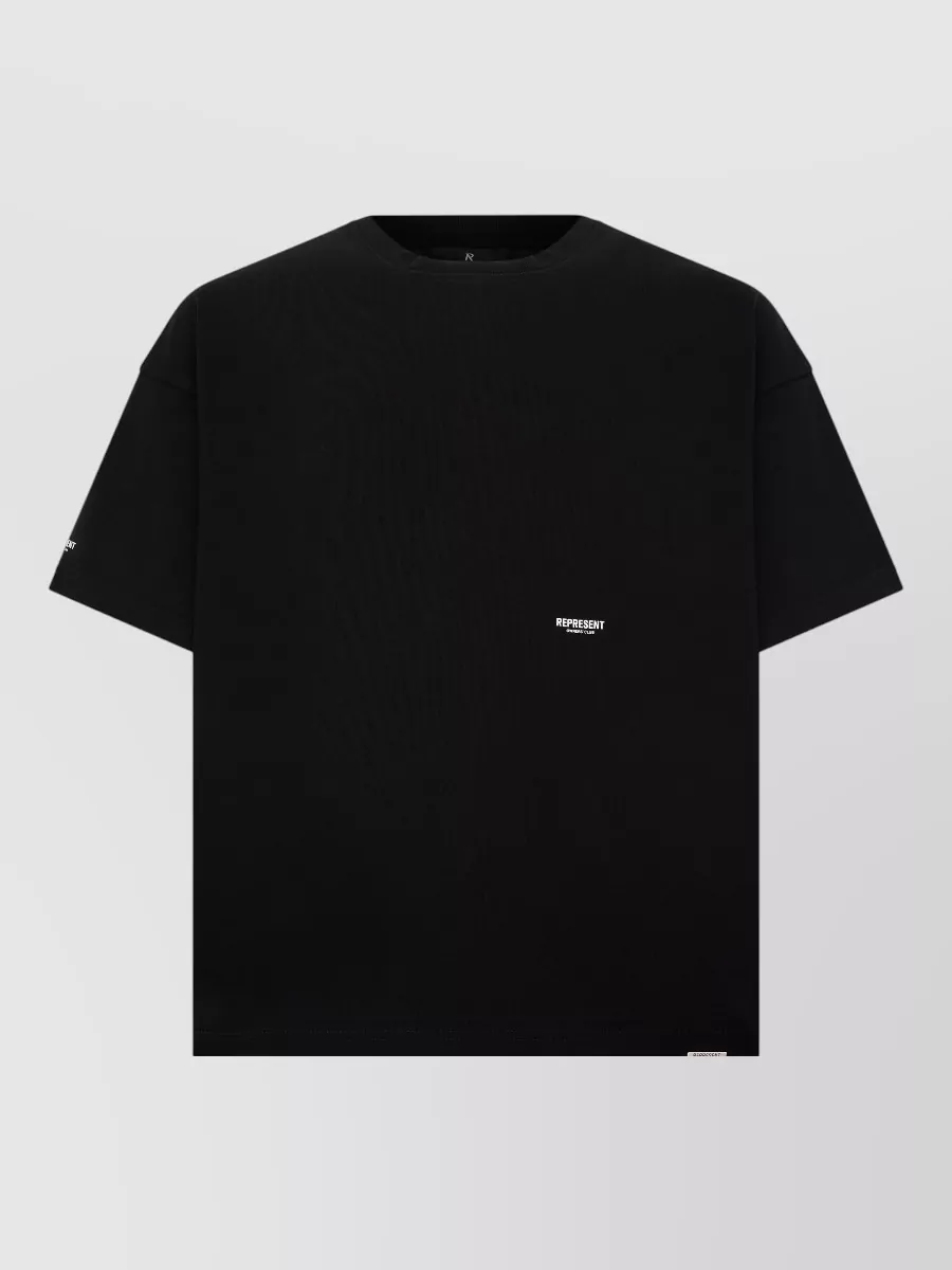 Represent cotton relaxed-fit cropped t-shirt