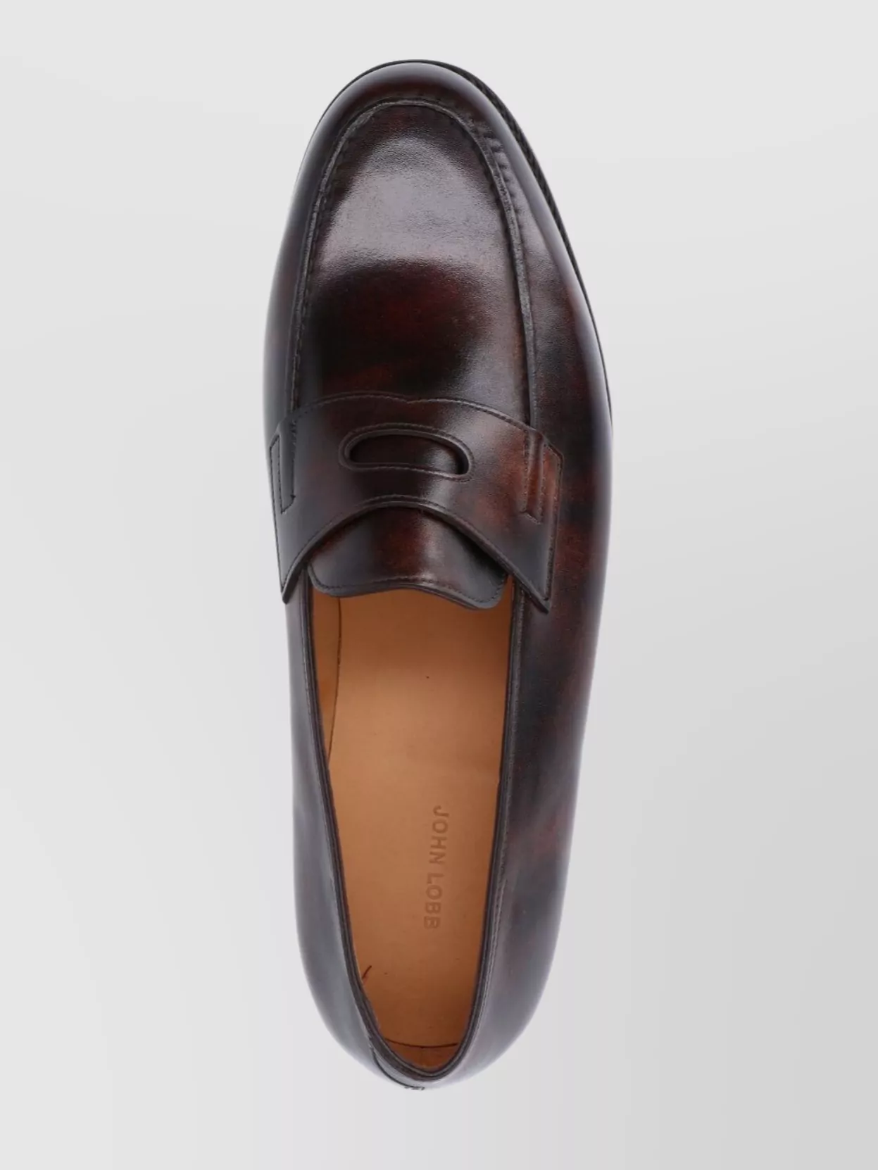 John Lobb Leather Loafers With Round Toe And Penny Strap