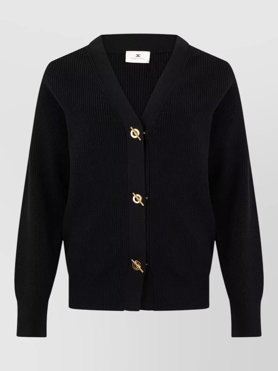 Elisabetta Franchi Shawl Collar Long Sleeve Cardigan
