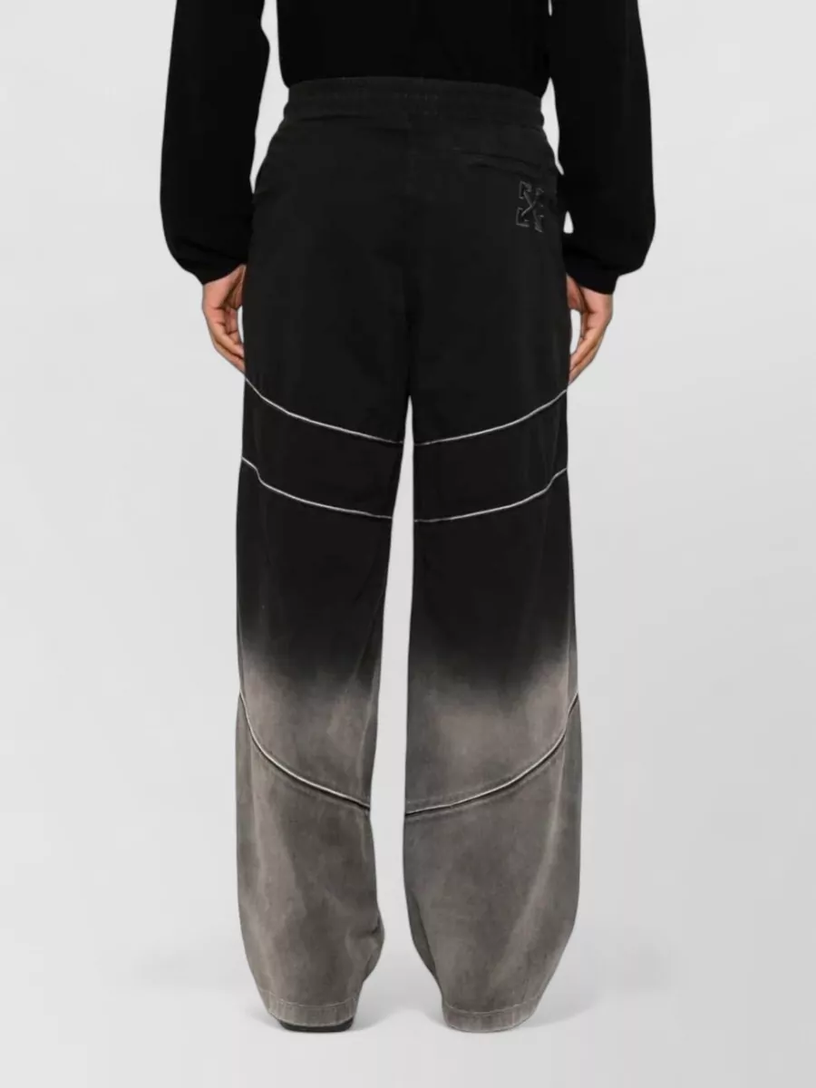 Off-White Cotton Wide-Leg Track Pants