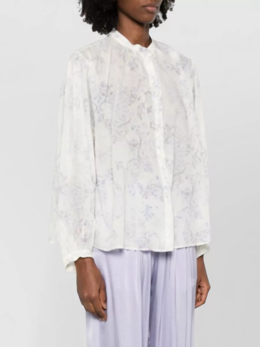 Forte Forte Cotton Shirt Subtle Print Button Cuffs