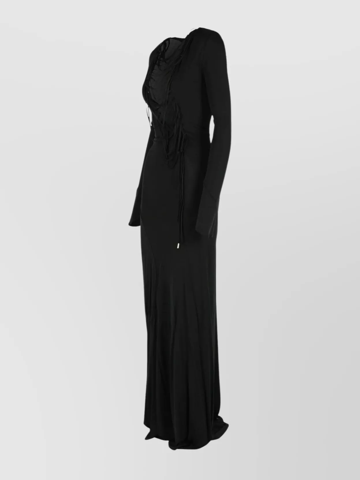 The Attico Viscose Dress With Flared Cuffs And Lace-Up Detail