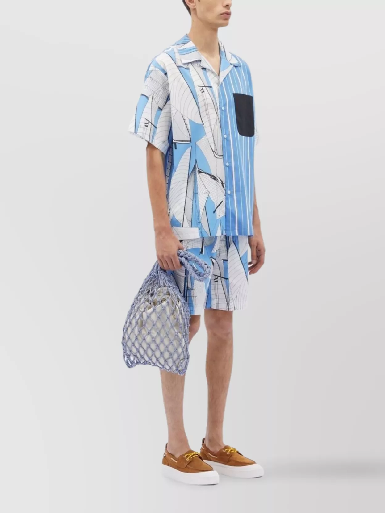 Msgm Printed Elastic Waistband Bermuda Shorts In Brown
