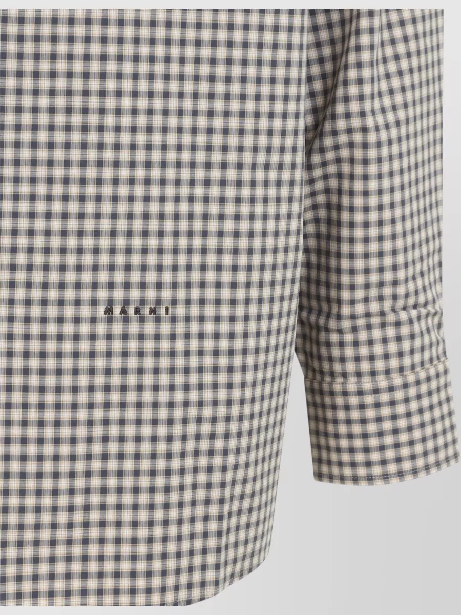 Marni Cotton Micro Check Long-Sleeve Shirt