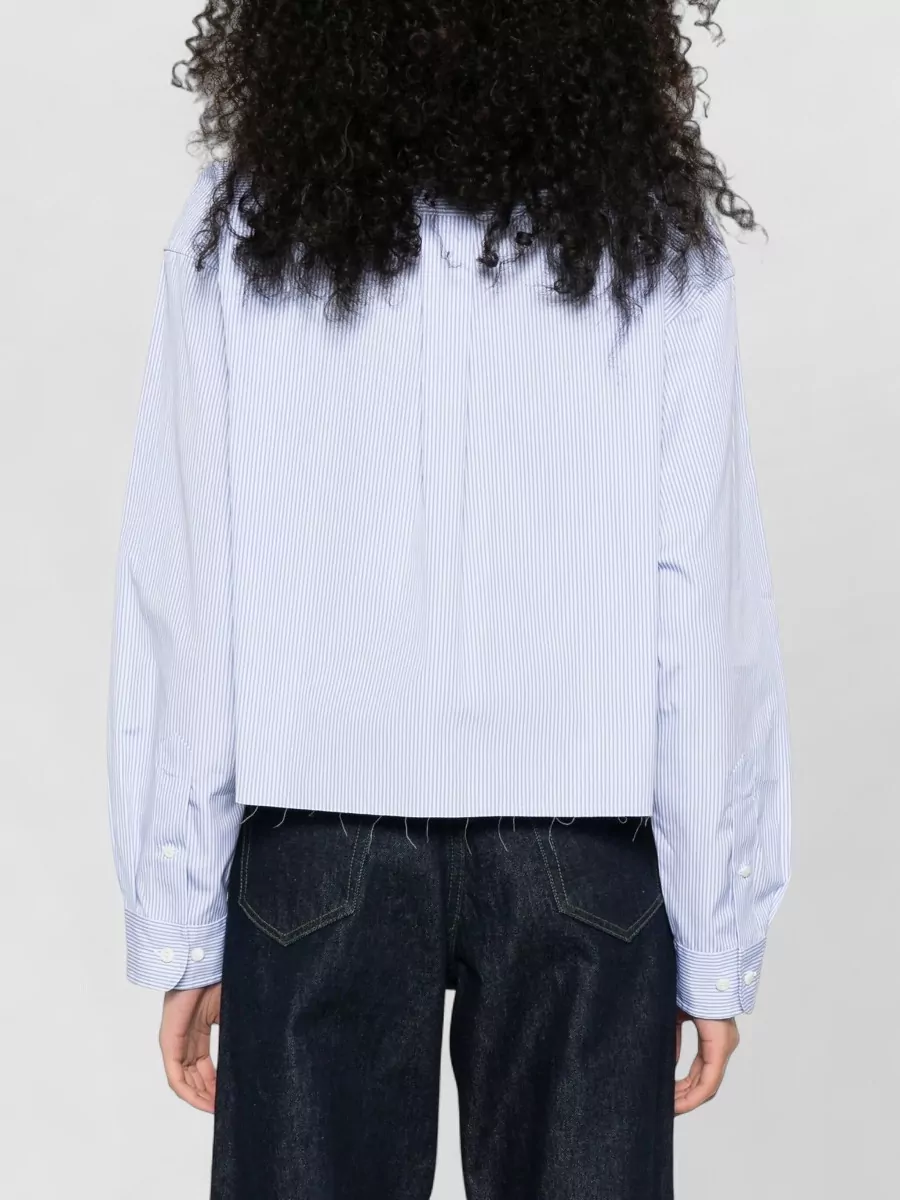 Miu Miu Shirt Button Down Collar Long Sleeves Stripes