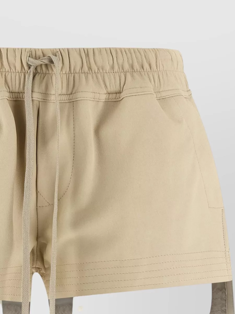 Rick Owens Fog Boxer Shorts Back Pocket Contrast Hem