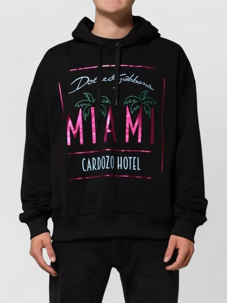 Dolce&Gabbana printed hooded cotton sweatshirt