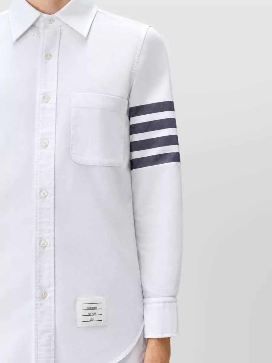 Thom Browne Cotton Straight-Fit Long-Sleeve Oxford Shirt