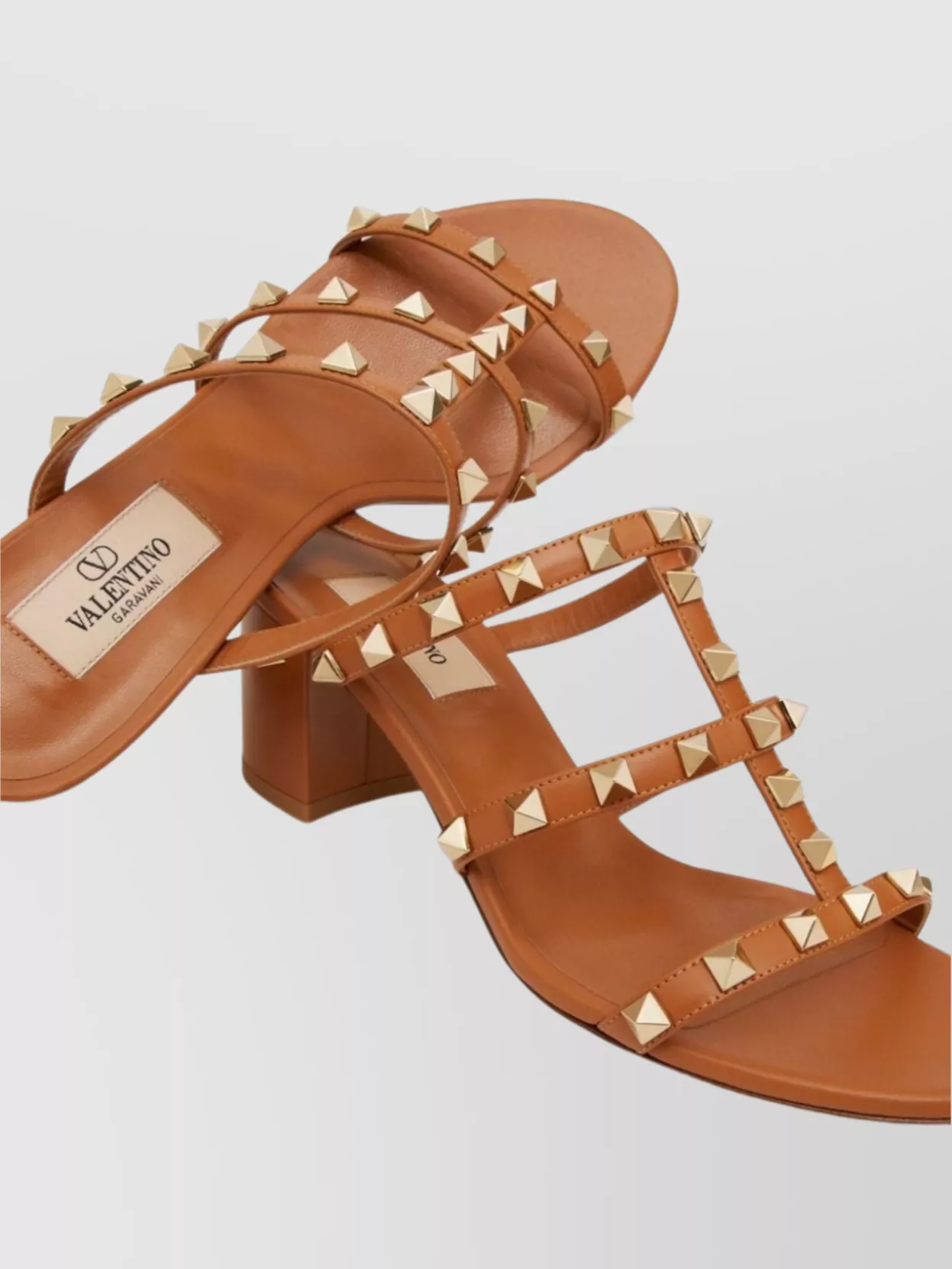 Valentino Garavani Studded Leather Mules Block Heel