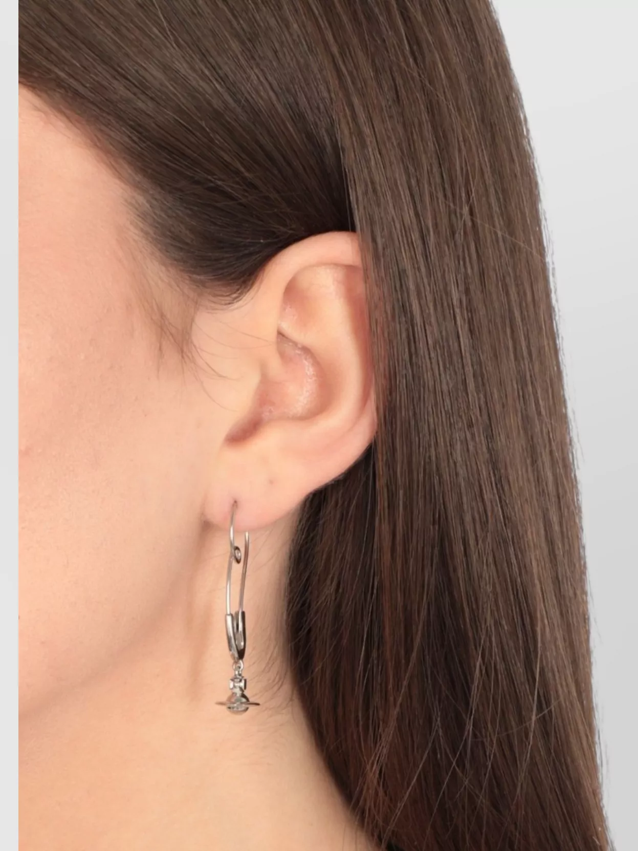 Vivienne Westwood Brass Drop Hoop Earrings With Orb Pendant