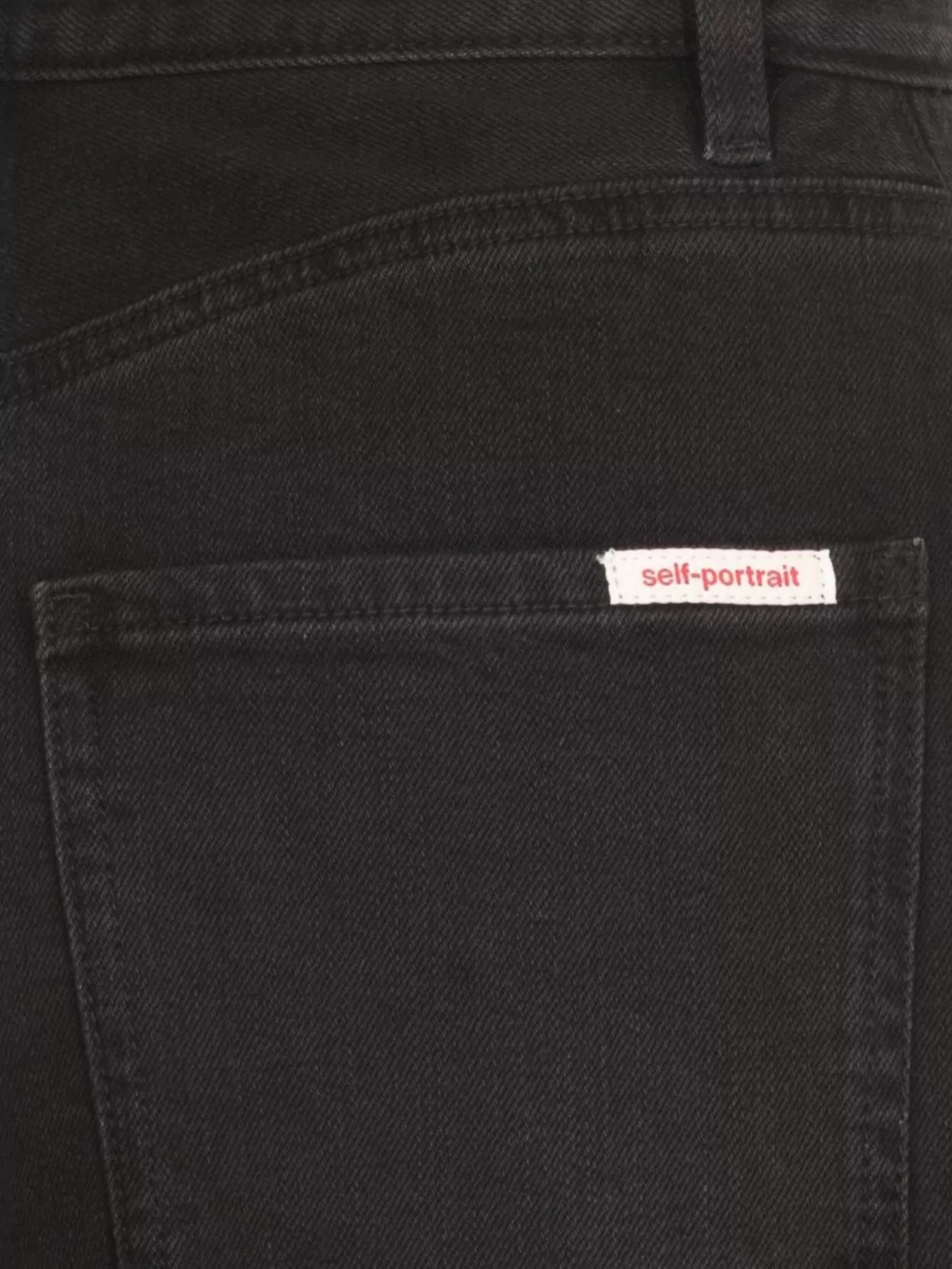 Self-Portrait High Waist Wide Leg Cotton Jeans