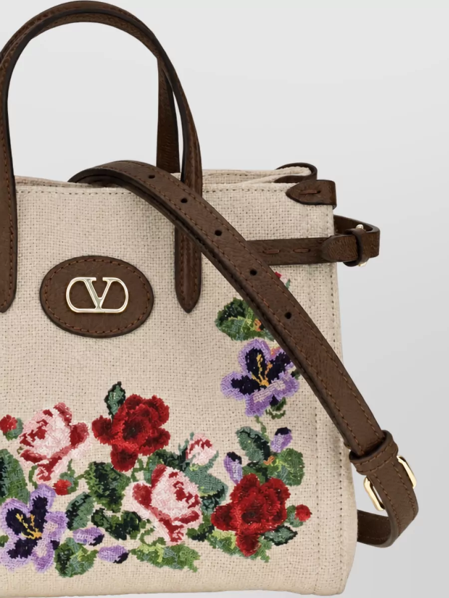Valentino Garavani Antibes Mini Linen Tote Bag