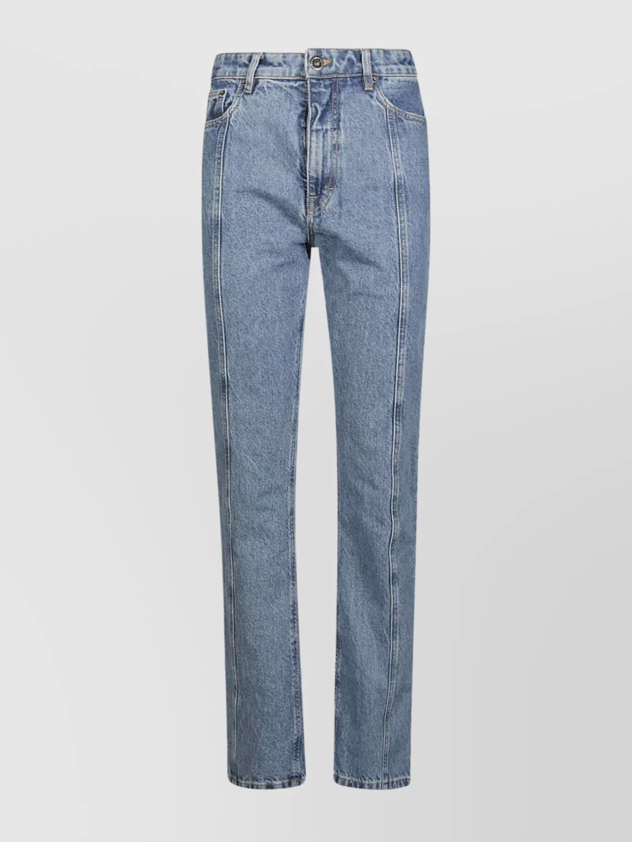 Rotate Birger Christensen Twill Straight Jeans In Blue