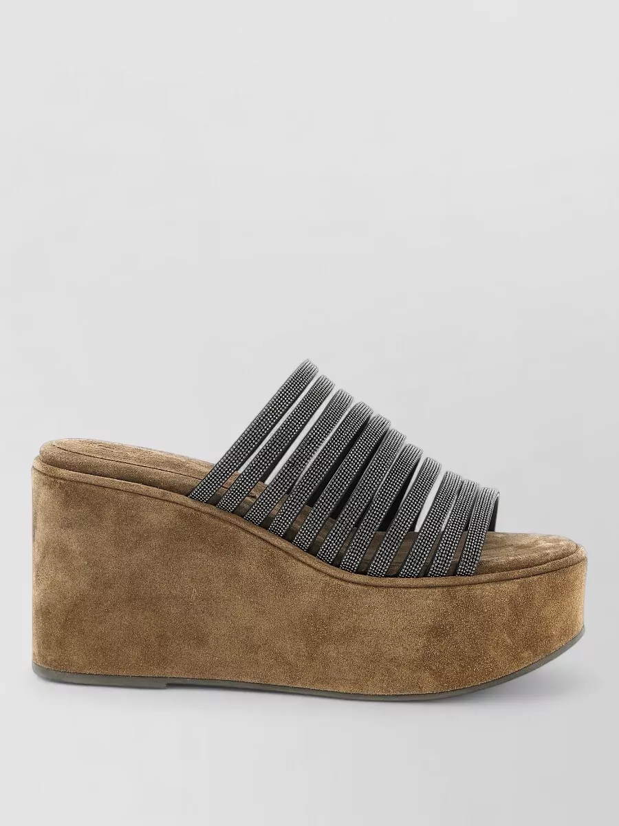 Brunello Cucinelli Leather Platform Sandals