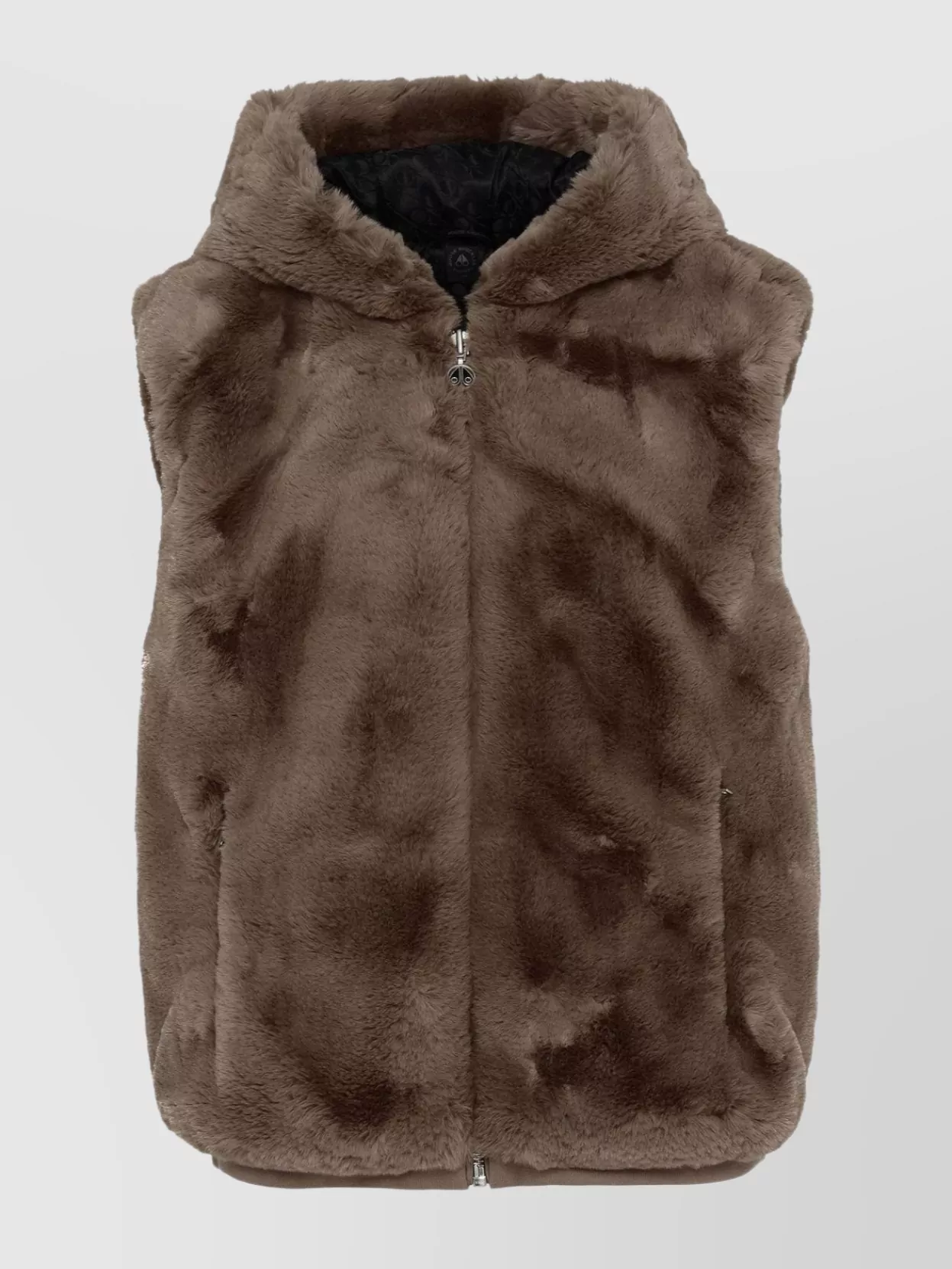 Shop Moose Knuckles Sleeveless Hooded Faux Fur Vest