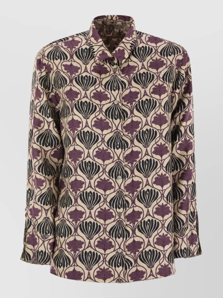S Max Mara reversible printed silk shirt