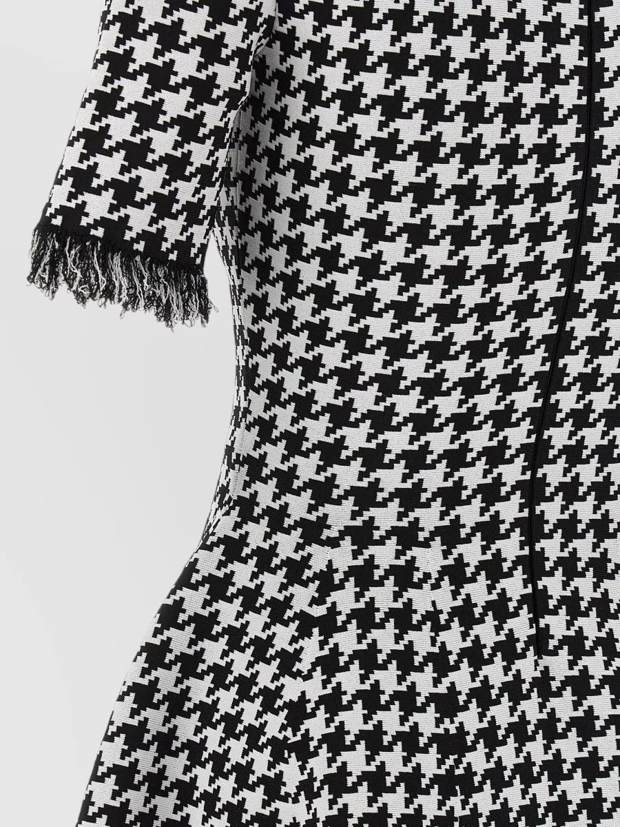 Mc Queen Houndstooth Jacquard Mini Dress