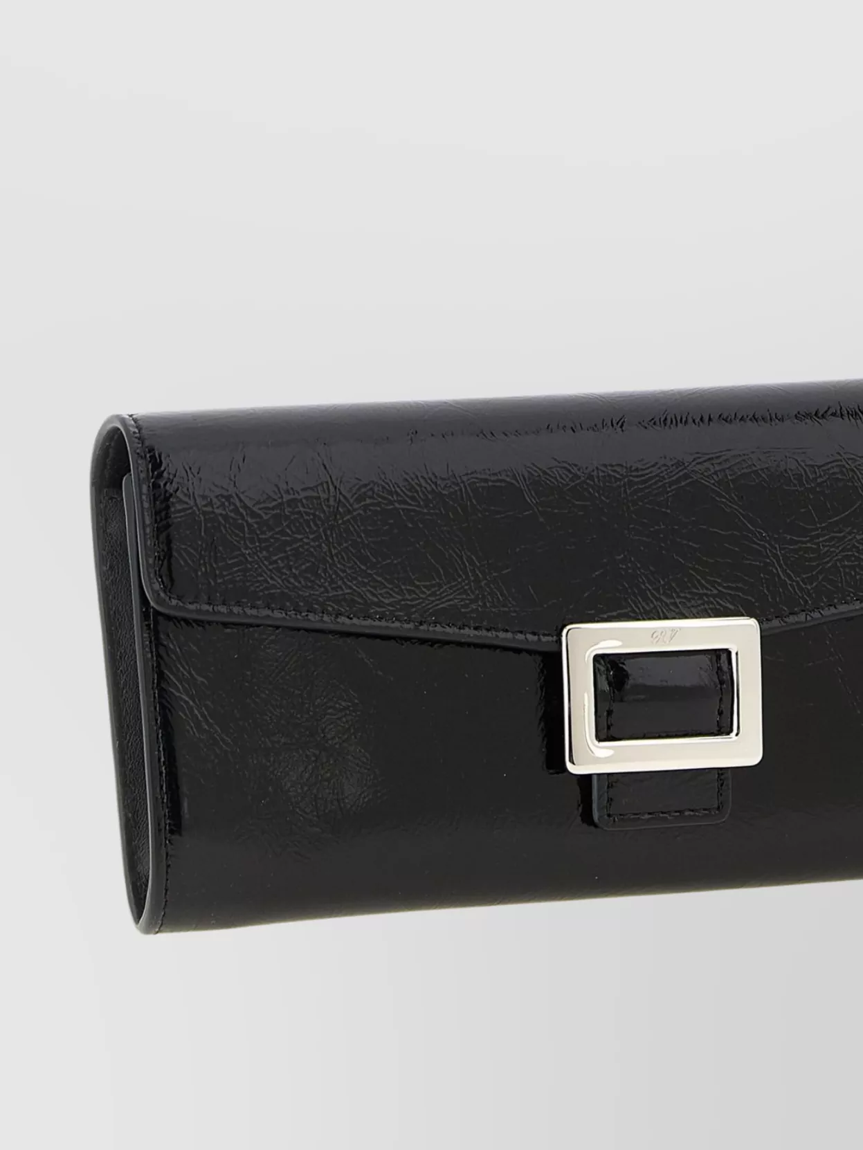 Roger Vivier Chain Strap Metallic Buckle Textured Finish Wallet